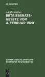 Betriebsrätegesetz vom 4. Februar 1920 cover