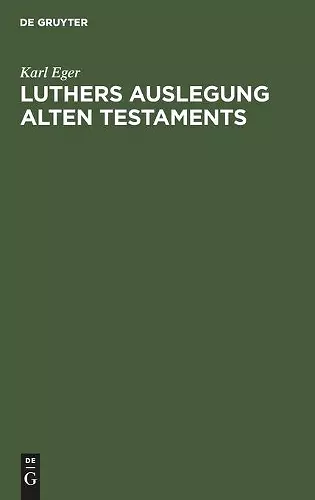 Luthers Auslegung Alten Testaments cover