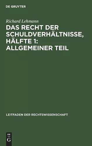 Das Recht der Schuldverhältnisse, Hälfte 1 cover