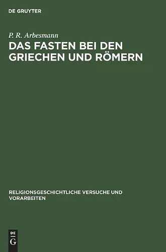 Das Fasten bei den Griechen und Römern cover