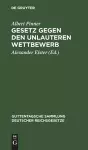 Gesetz gegen den unlauteren Wettbewerb cover