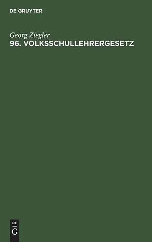 96. Volksschullehrergesetz cover
