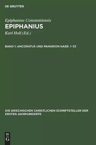 Ancoratus Und Panarion Haer. 1-33 cover