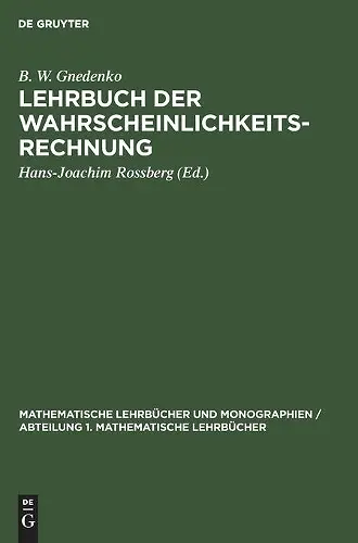 Lehrbuch Der Wahrscheinlichkeitsrechnung cover