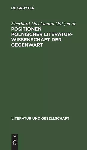 Positionen Polnischer Literaturwissenschaft Der Gegenwart cover
