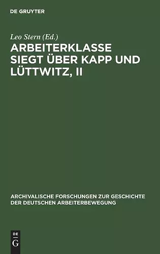 Arbeiterklasse Siegt Über Kapp Und Lüttwitz, II cover