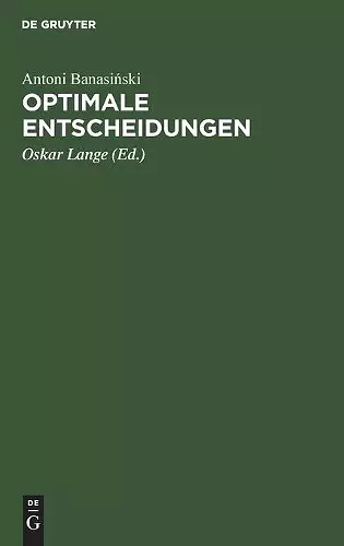 Optimale Entscheidungen cover