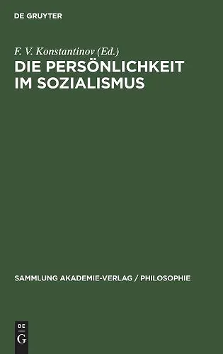 Die Persönlichkeit Im Sozialismus cover