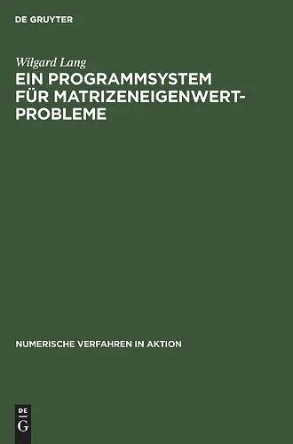 Ein Programmsystem Für Matrizeneigenwertprobleme cover