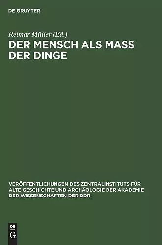 Der Mensch ALS Mass Der Dinge cover