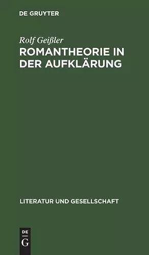 Romantheorie in der Aufklärung cover