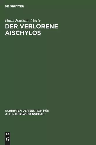 Der Verlorene Aischylos cover