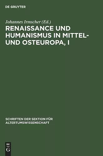 Renaissance Und Humanismus in Mittel- Und Osteuropa, I cover