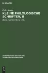 Kleine Philologische Schriften, II cover