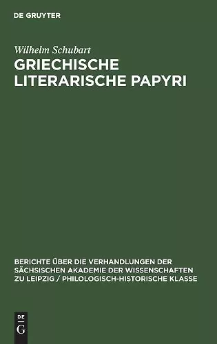 Griechische literarische Papyri cover