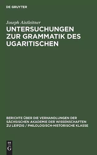 Untersuchungen Zur Grammatik Des Ugaritischen cover