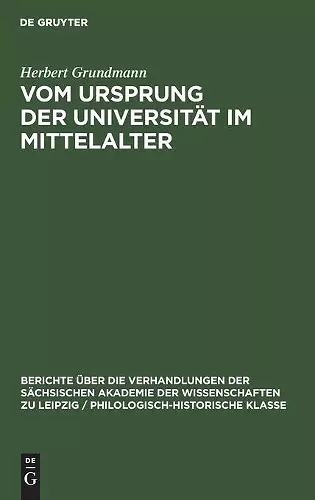 Vom Ursprung der Universität im Mittelalter cover