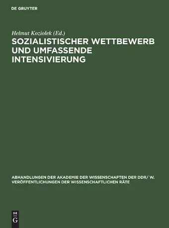 Sozialistischer Wettbewerb Und Umfassende Intensivierung cover