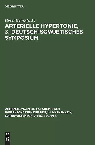 Arterielle Hypertonie, 3. Deutsch-Sowjetisches Symposium cover