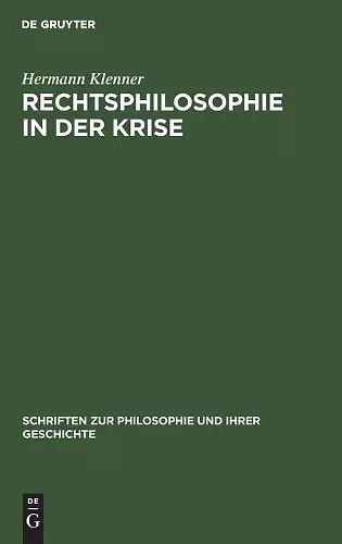 Rechtsphilosophie in Der Krise cover