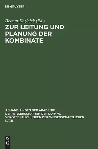 Zur Leitung Und Planung Der Kombinate cover