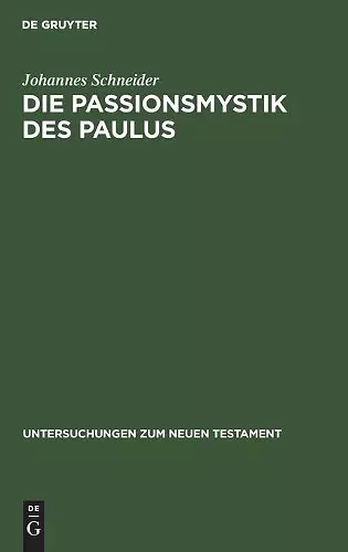 Die Passionsmystik des Paulus cover