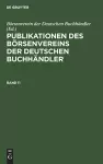 Publikationen Des Börsenvereins Der Deutschen Buchhändler. Band 11 cover