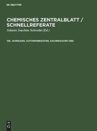 Autorenregister, Sachregister 1968 cover