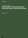 Zeitschrift Für Ägyptische Sprache Und Altertumskunde. Band 95, Heft 2 cover