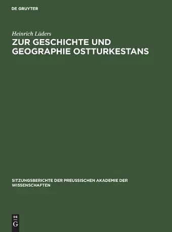 Zur Geschichte und Geographie Ostturkestans cover