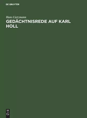 Gedächtnisrede auf Karl Holl cover