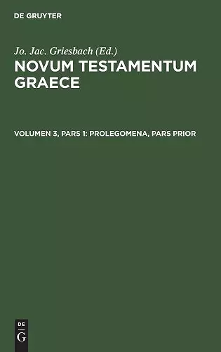 Prolegomena, Pars Prior cover