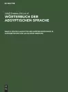 Deutsch-Aegyptisches Wörterverzeichnis in Alphabetischer Und Sachlicher Ordnung cover