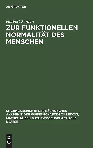 Zur funktionellen Normalität des Menschen cover