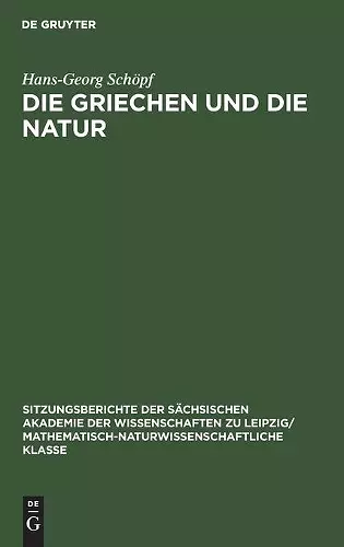 Die Griechen Und Die Natur cover