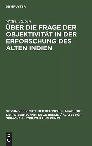 Über Die Frage Der Objektivität in Der Erforschung Des Alten Indien cover