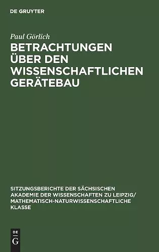 Betrachtungen Über Den Wissenschaftlichen Gerätebau cover