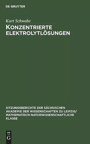Konzentrierte Elektrolytlösungen cover