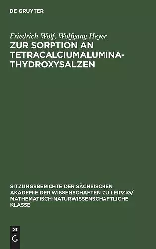 Zur Sorption an Tetracalciumaluminathydroxysalzen cover