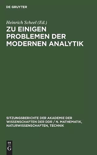 Zu Einigen Problemen Der Modernen Analytik cover