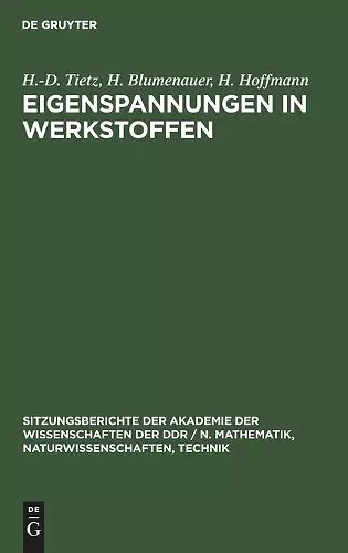 Eigenspannungen in Werkstoffen cover