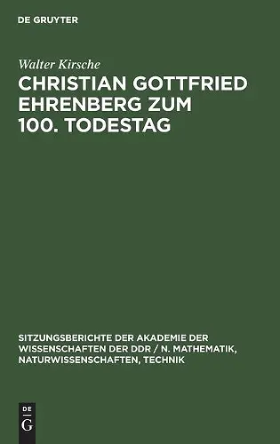 Christian Gottfried Ehrenberg Zum 100. Todestag cover
