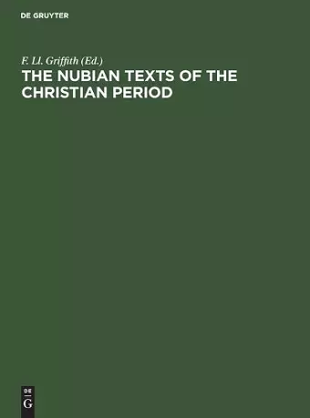 The Nubian Texts of the Christian Period cover