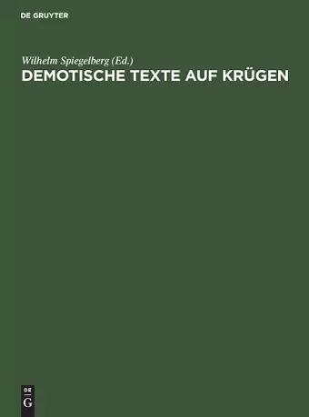 Demotische Texte Auf Krügen cover