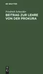 Beitrag zur Lehre von der Prokura cover