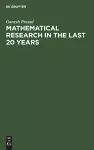 Mathematical Research in the last 20 years cover