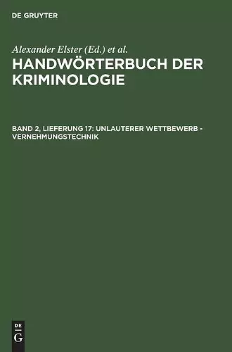Unlauterer Wettbewerb - Vernehmungstechnik cover
