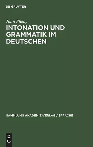 Intonation Und Grammatik Im Deutschen cover
