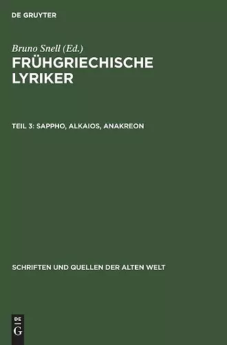 Sappho, Alkaios, Anakreon cover