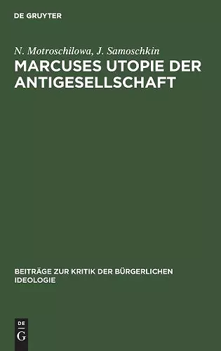 Marcuses Utopie Der Antigesellschaft cover